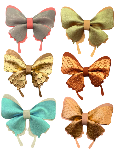 Prendedor de cabelo Flower em couro legítimo