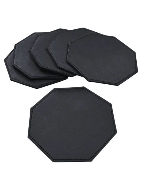 Kit porta-copos rounded triangle em couro legítimo