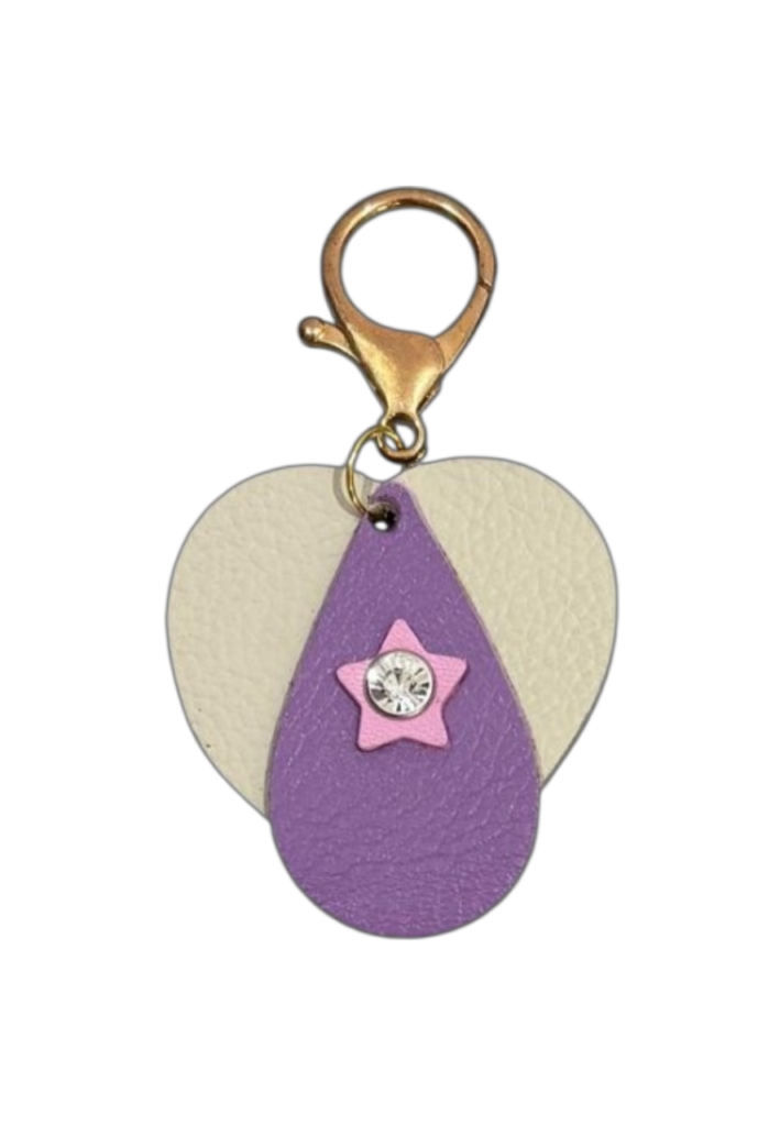 Chaveiro Drop Heart em couro legítimo