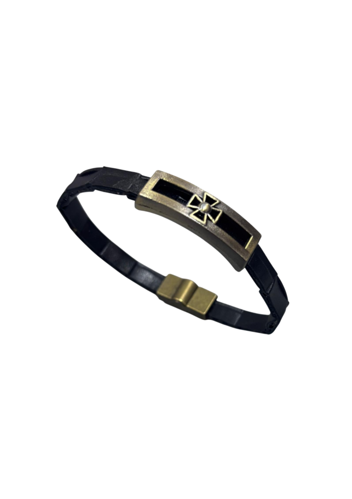 Pulseira Cruz de Malta em couro legítimo
